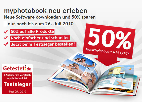 myphotobook: 50% auf alle Produkte