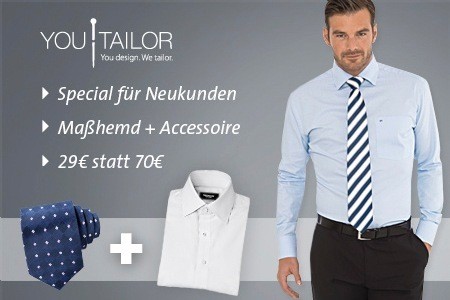 Groupon: 29 statt 70 EUR für ein Business-Set von Youtailor 